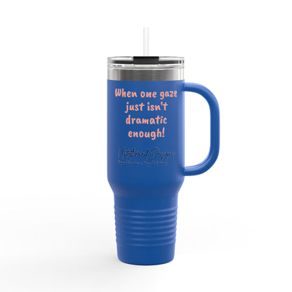 Insulated Travel Mug - Alaska Native Eyes Within Eye Design, Unique Bold Abstract